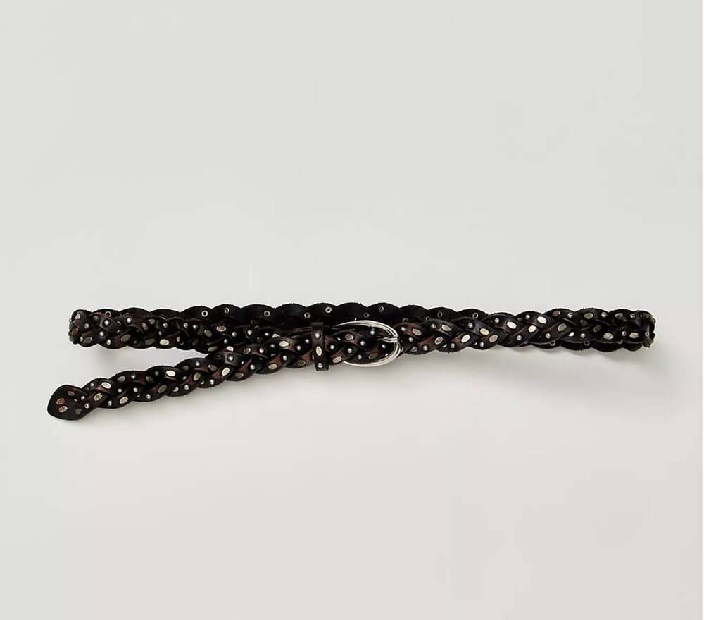Free people Sol slim Braided Leather Belt size M/L